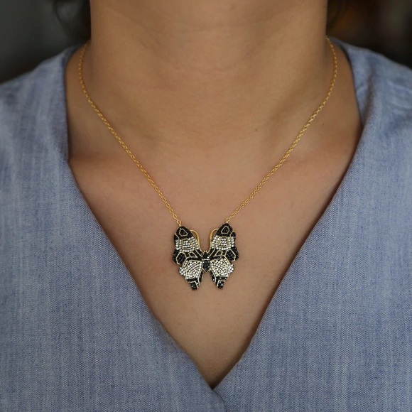 Jewelry - COPY - Black white &gold butterfly 🦋